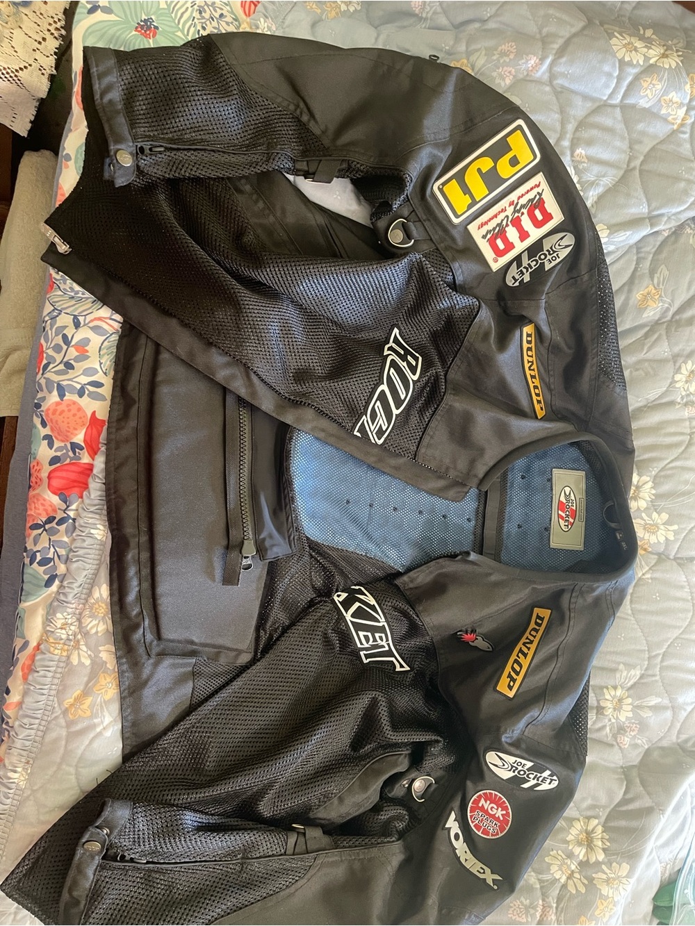 Joe Rocket Black Performance Motorcycle Jacket with Racing Logos